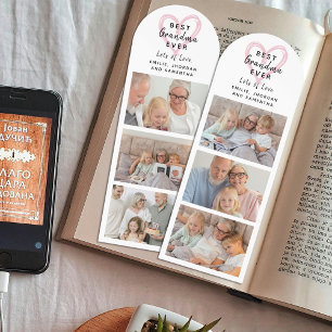 Custom Best Grandma Ever Photo Collage Bookmarks
