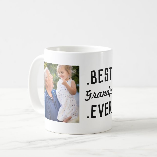 Custom Best Grandpa Ever 2 Photo Mug (Front Left)