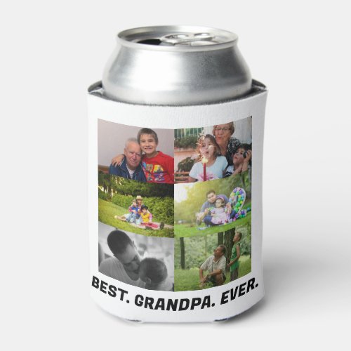 Custom Best grandpa ever 6 photo collage  Can Cooler