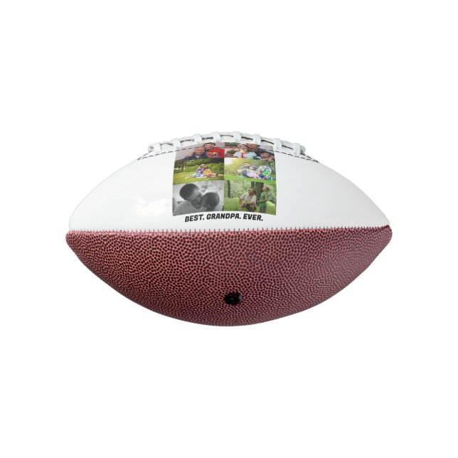 Custom Best grandpa ever 6 photo collage  Football (Rotated 270)