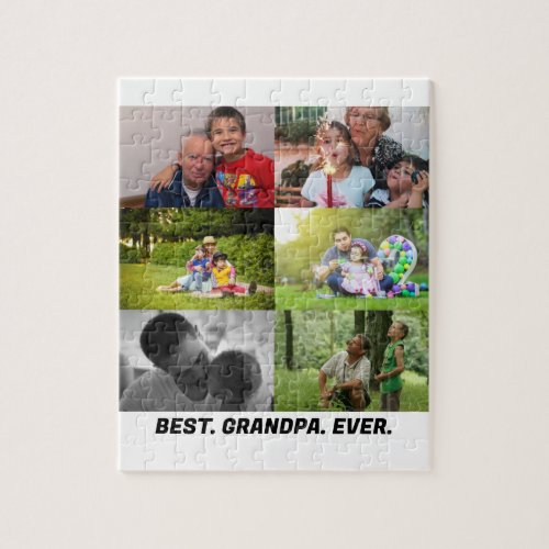 Custom Best grandpa ever 6 photo collage  Jigsaw Puzzle