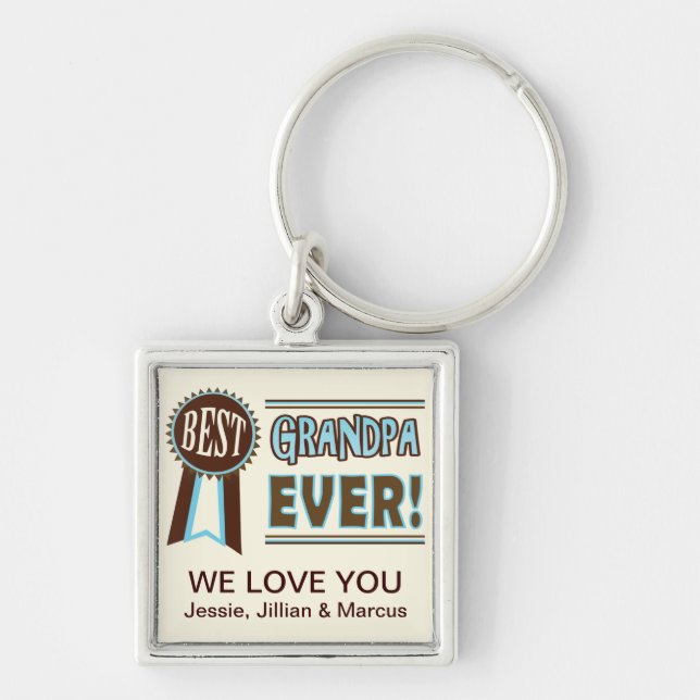 Custom Best Grandpa Ever Father's Day Keychain (Front)