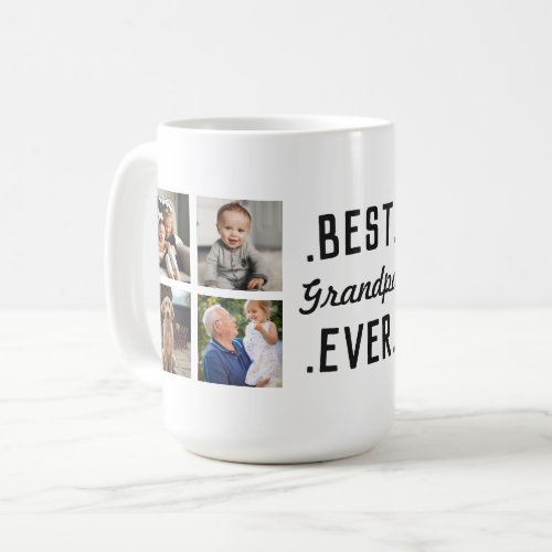 Custom Best Grandpa Ever Photo Collage Coffee Mug