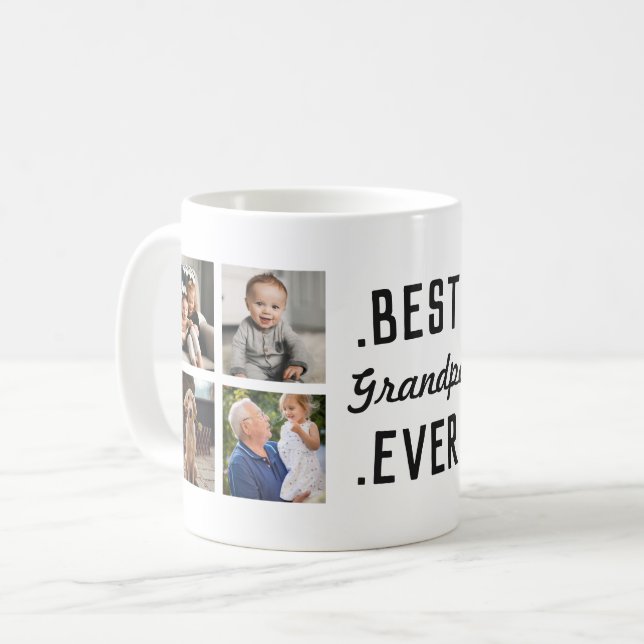 Custom Best Grandpa Ever Photo Mug (Front Left)