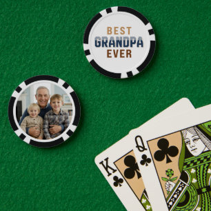 Custom Best Grandpa Ever Photo  Poker Chips