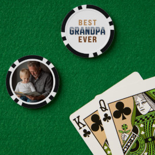 Custom Best Grandpa Ever Photo  Poker Chips