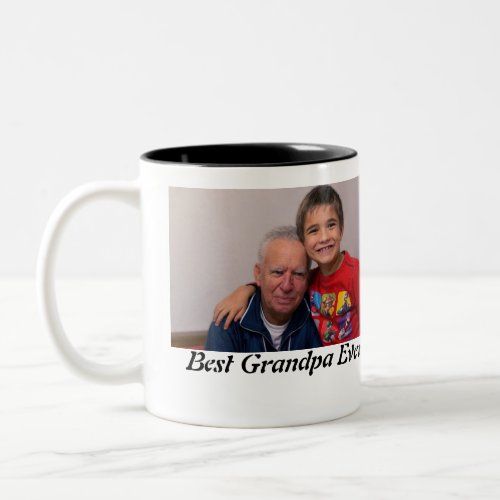 Custom Best Grandpa Ever Photo Two_Tone Coffee Mug