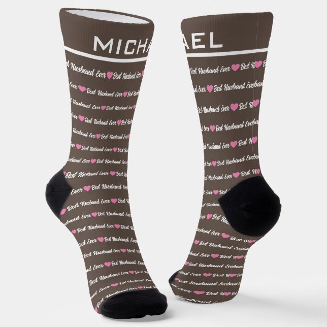 Custom "Best Husband Ever" Personalized Name Socks (Angled)