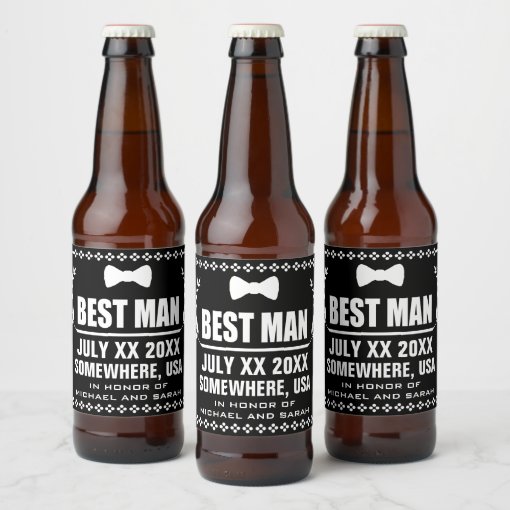 Custom Best Man Beer Bottle Label | Zazzle