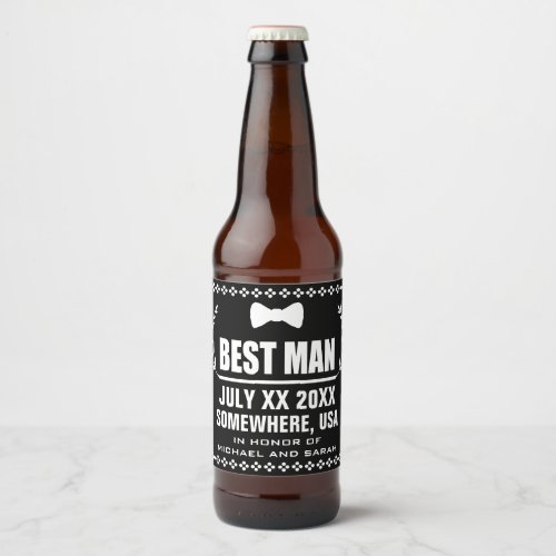 Custom Best Man Beer Bottle Label