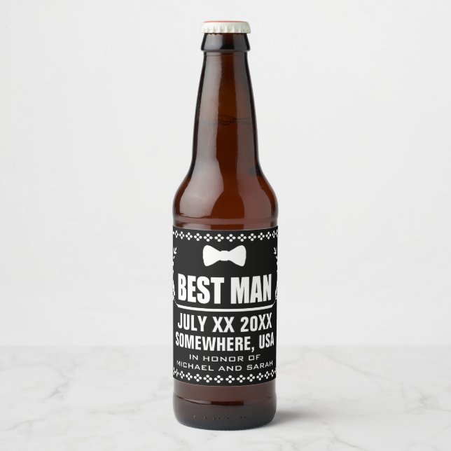 Custom Best Man Beer Bottle Label (Front)