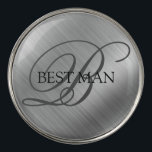 Custom Best Man Brushed Silver Golf Ball Marker<br><div class="desc">Make your own custom golf ball marker. Personalize this design with your own text. You can further customize this design by selecting the "customize further" link if desired.</div>