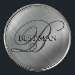 Custom Best Man Brushed Silver Golf Ball Marker<br><div class="desc">Make your own custom golf ball marker. Personalize this design with your own text. You can further customize this design by selecting the "customize further" link if desired.</div>
