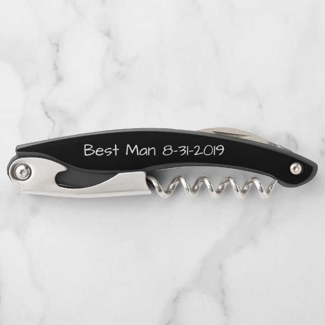 Custom Best Man Design Waiter's Corkscrew (Front)