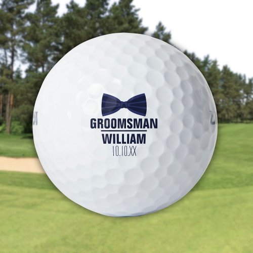 Custom Best Man Groomsman Navy Blue Wedding Golf Balls