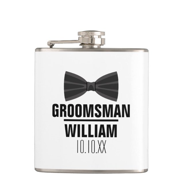 Custom Best Man Groomsman Wedding Flask (Front)