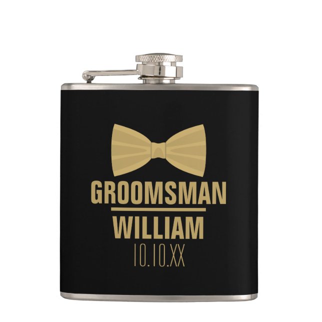 Custom Best Man Groomsman Wedding Flask (Front)