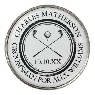 Custom Best Man Groomsman Wedding Golf Ball Marker