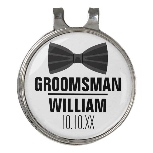 Custom Best Man Groomsman Wedding Golf Hat Clip (Front)