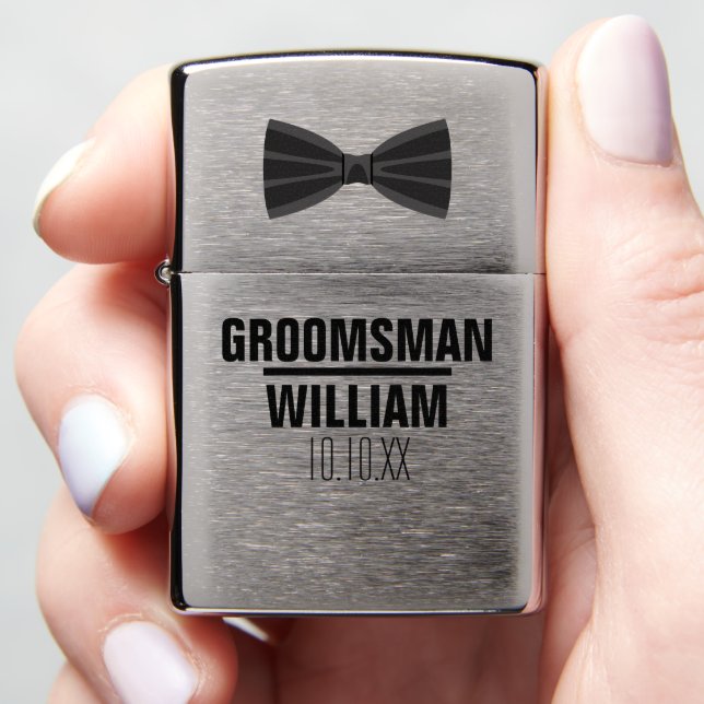 Custom Best Man Groomsman Wedding Zippo Lighter (In Hand)