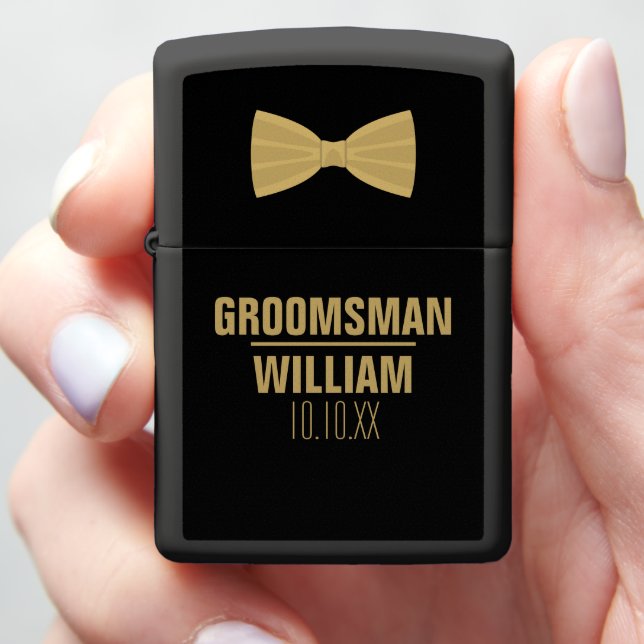 Custom Best Man Groomsman Wedding Zippo Lighter (In Hand)