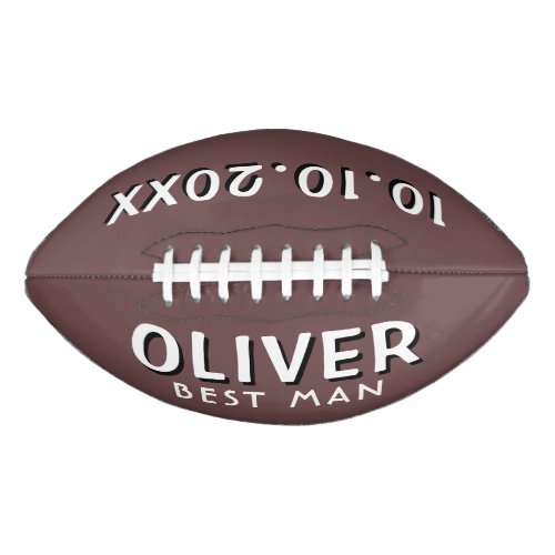 Custom Best Man Name Wedding Date Keepsake Football - Custom Best Man Name Wedding Date Keepsake Football. Add your name and wedding date. Perfect sport gift for best man.