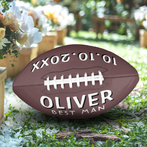 Custom Best Man Name Wedding Date Keepsake Football