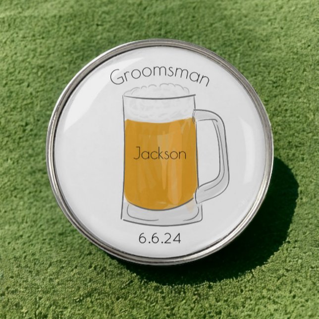 Custom Best Man or Groomsman Beer / Wedding Party  Golf Ball Marker (Creator Uploaded)