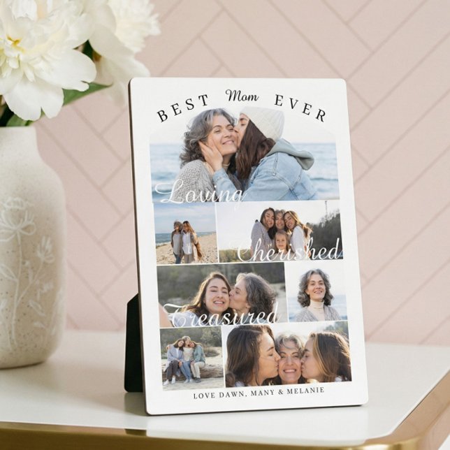 Custom Best Mom Ever Family Photo Collage Keepsake Plaque (Custom Best Mom Ever Family Photo Collage Keepsake Plaque)