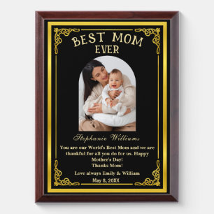 Custom  Best Mom Ever  Mother's Day Photo  Award Plaque