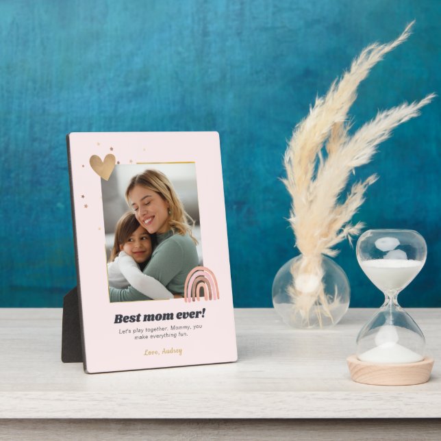 Custom Best Mom Ever Photo Plaque Gift (Side)