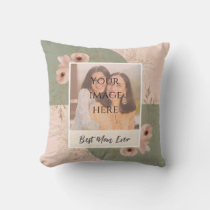 Custom “Best Mom Ever” Throw Pillow with Photo