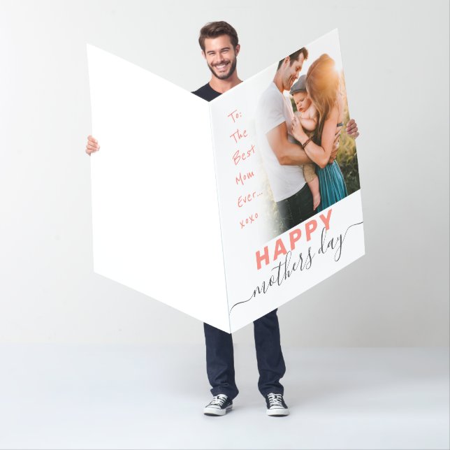 Custom Best Mom Ever XOXO Happy Mothers Day Photo Card (In Situ)