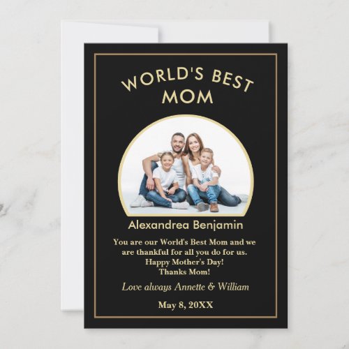 Custom Best Mom Mother Family Photo Personalize Note Card