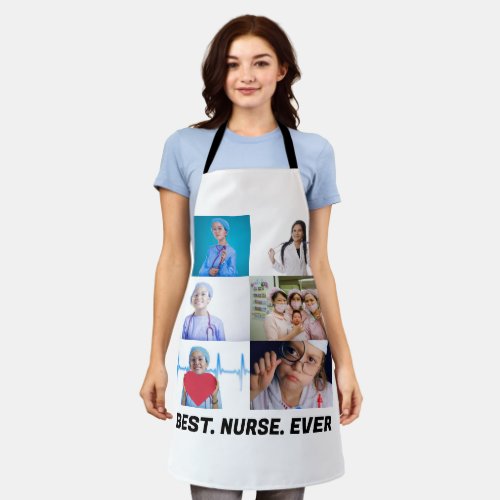 Custom Best Nurse Ever 6 photo collage  Apron