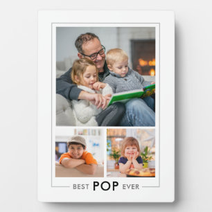 Custom Best Pop Ever 3 Photo Collage White Plaque