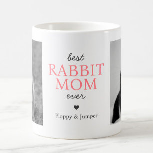 Custom Best Rabbit Mom Ever Photo Collage Coffee Mug