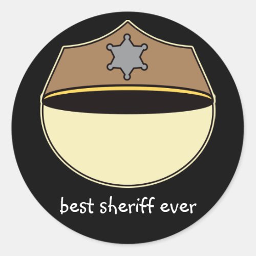 Custom Best Sheriff Ever Classic Round Sticker