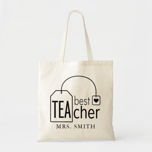 Custom Best Teacher Tea Lover Appreciation Gift Tote Bag