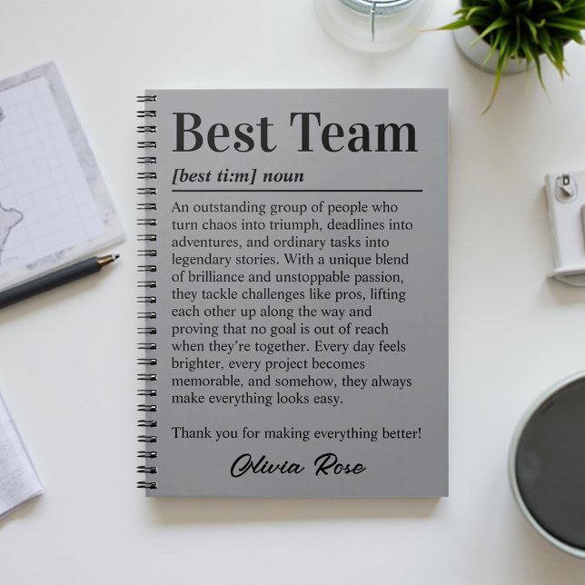 Custom Best Team Appreciation Employee Thank You Notebook (Creator Uploaded)