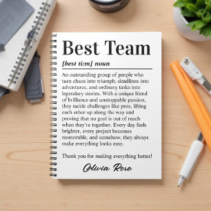 Custom Best Team Definition Employee Appreciation Notebook