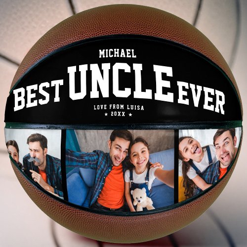 Custom BEST UNCLE EVER Modern Cool Family 3 Photo  Basketball