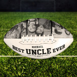 Custom BEST UNCLE EVER Modern Cool Photo Collage Football<br><div class="desc">Perfect for your coolest uncle: A BEST UNCLE EVER customized football with your 3 favorite photos, his name, and a custom message from you as well as names and year. Hey there, football-loving uncles! Score major points with our custom Zazzle football featuring a Best Uncle Ever photo collage. This unique...</div>