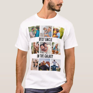 Custom Best Uncle In The Galaxy 9 Photo Collage T-Shirt
