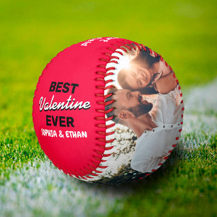 Custom Best Valentine Ever Valentine's Day Couple Baseball