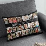 Custom Besties 18 Photo Collage Lumbar Pillow<br><div class="desc">Discover our photo-centric scatter cushion,  an ideal gift for birthdays or christmas,  these pillows allows you to feature 18 photos as a sentimental keepsake. Emblazoned with a cheerful 'FRIENDS FOREVER' template text,  you have the flexibility to change or delete the message to suit any occasion.</div>