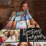 Custom Besties BFF Modern Script Photo Collage Fleece Blanket<br><div class="desc">Best Friends Forever Photo Keychain in a modern trendy script design with your custom year your friendship was established. Surprise your Bestie with this fun,  sweet surprise!</div>