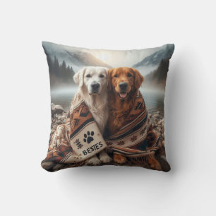 Custom Besties Dog Lover Throw Pillow
