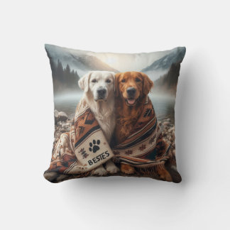Custom Besties Dog Lover Throw Pillow