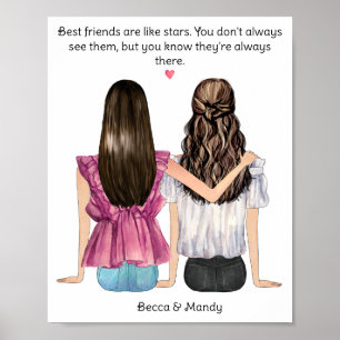 Custom Besties Gift Best Friend Poster